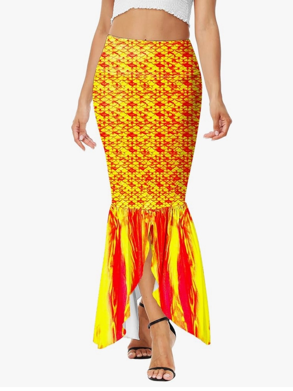 NWOT Yellow & Red Mermaid Skirt